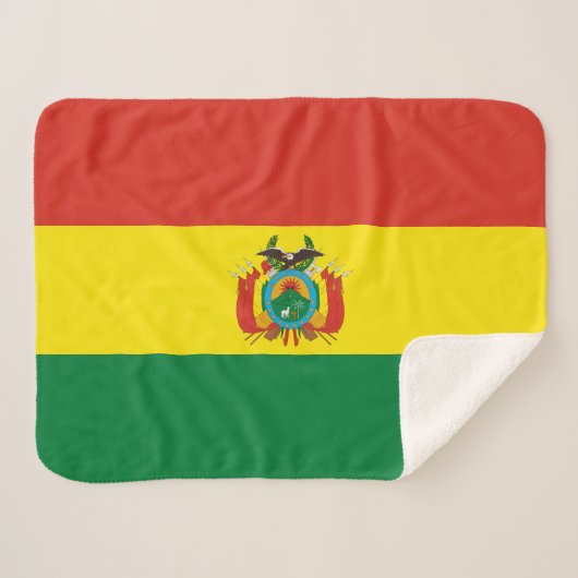 Patriottische Bolivia vlag Sherpa Deken (Voorkant (horizontaal))