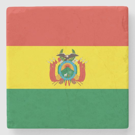 Patriottische Bolivia vlag Stenen Onderzetter (Voorkant)