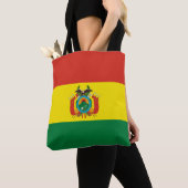 Patriottische Bolivia vlag Tote Bag (Dichtbij)