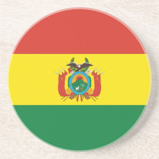 Patriottische Bolivia vlag Zandsteen Onderzetter (Voorkant)