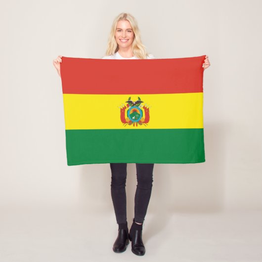 Patriottische Boliviaanse vlag Fleece Deken (In situ)