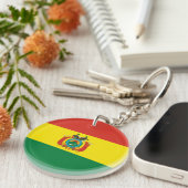 Patriottische Boliviaanse vlag Sleutelhanger (Voorkant Rechts)
