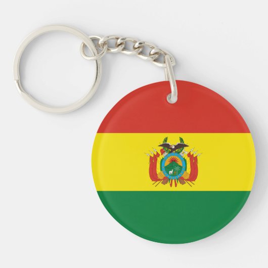Patriottische Boliviaanse vlag Sleutelhanger (Voorkant)