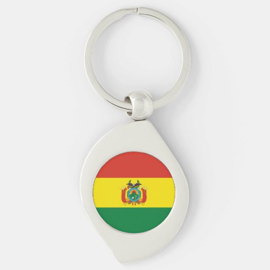 Patriottische Boliviaanse vlag Sleutelhanger (Voorkant)