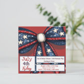 Patriottische boog in rood wit en blauw met sterre kaart (Staand voorkant)