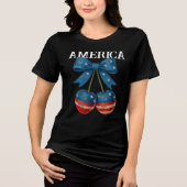 Patriottische boog van de Amerikaanse geest Tri-Blend Shirt (Voorkant)