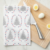 Patriottische boom met rode en blauwe sterren theedoek (Quarter Fold)