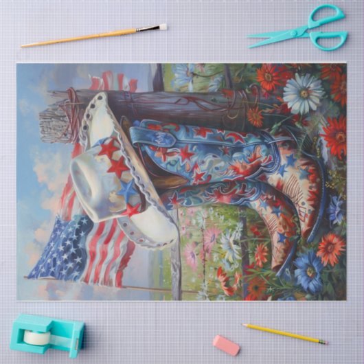 Patriottische Boots Tissuepapier (Craft)