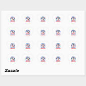 Patriottische Border Collie Hond voor 4 juli Hart Sticker (Vel)