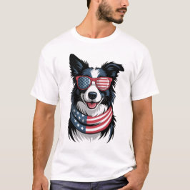 Patriottische Border Collie T-shirt