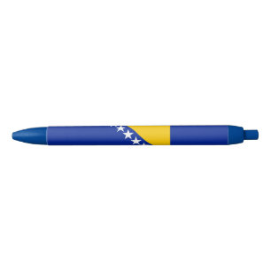 Patriottische Bosnië Herzegovina Vlag Blauwe Inkt Pen