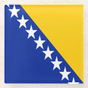 Patriottische Bosnië Herzegovina Vlag Glazen Onderzetter