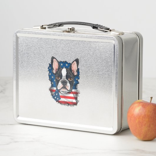 Patriottische Boston Terrier hond Puppy Amerikaans (In situ)