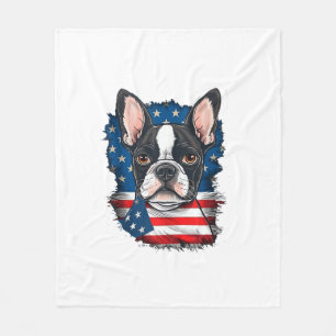 Patriottische Boston Terrier hond Puppy Amerikaans Fleece Deken