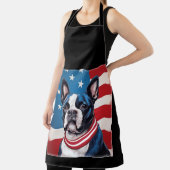 Patriottische Boston Terrier met Amerikaanse vlag Schort (Insitu)