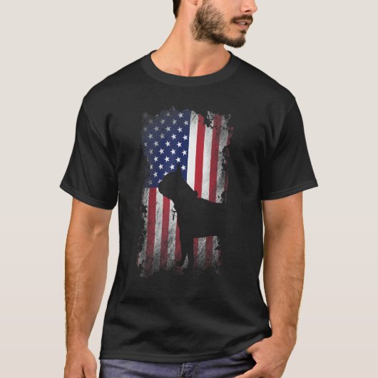 Patriottische Boston Terriers Amerikaanse vlag Coo T-shirt (Voorkant)