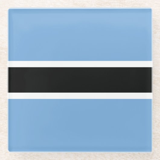 Patriottische Botswana Vlag Glas Onderzetter (Voorkant)