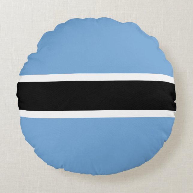 Patriottische Botswana Vlag Ronde Kussen (Voorkant)