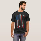 Patriottische Bow Hunting - Amerikaanse vlagpijlen T-shirt (Voorkant volledig)