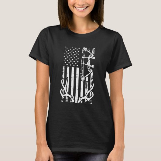 Patriottische bowhunting Bow Hunter Deer Hunting A T-shirt (Voorkant)