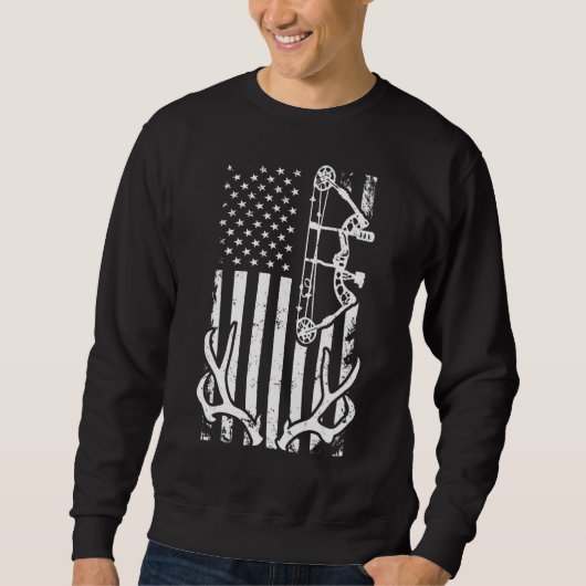 Patriottische bowhunting Bow Hunter Deer Hunting A Trui (Voorkant)