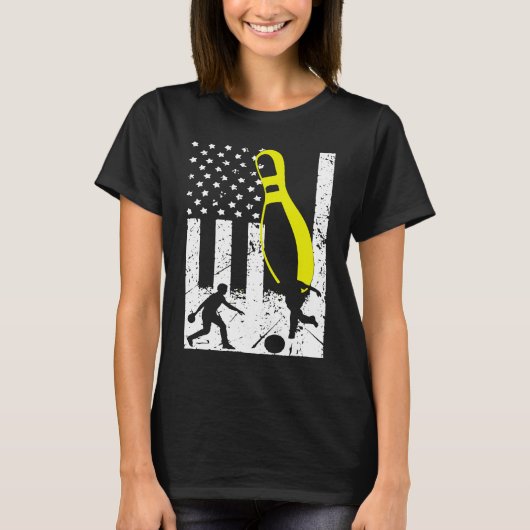 Patriottische Bowling Team Trofee T-shirt (Voorkant)