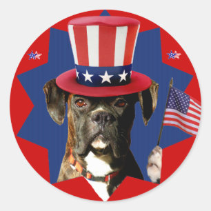 Patriottische Boxer Dog Stickers