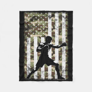 Patriottische Boxer Fighter Camo USA Vlag 4 juli Fleece Deken