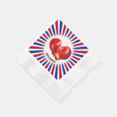 Patriottische boxinghandschoenen Design Paper Napk Servet (Hoek)