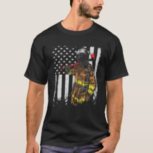Patriottische brandweerman Amerikaanse Vlag Vuurma T-shirt