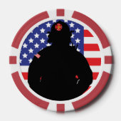 Patriottische brandweerman vlag ontwerp poker chips (Voorkant)