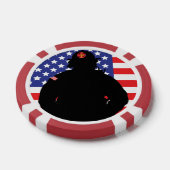 Patriottische brandweerman vlag ontwerp poker chips (Enkel)