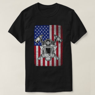 Patriottische Brandweerman VS Amerikaanse vlag Bra T-shirt