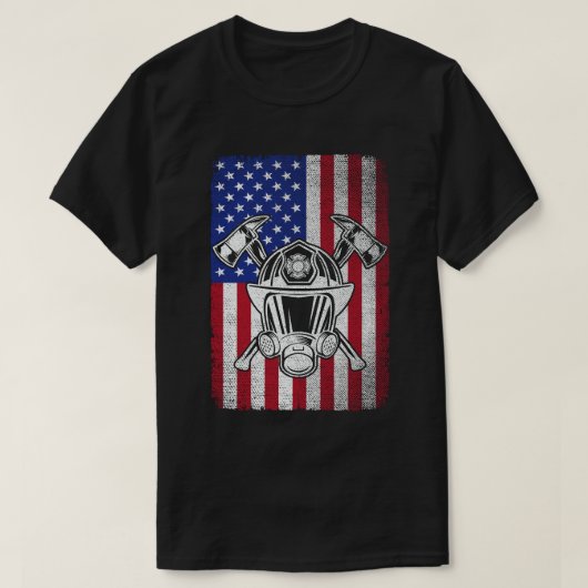 Patriottische Brandweerman VS Amerikaanse vlag Bra T-shirt (Design voorkant)