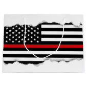 Patriottische brandweerstijl Amerikaanse vlag Large Cadeautasje (Voorkant)