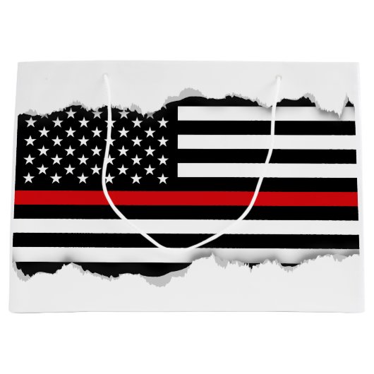 Patriottische brandweerstijl Amerikaanse vlag Large Cadeautasje (Voorkant)