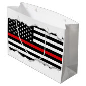 Patriottische brandweerstijl Amerikaanse vlag Large Cadeautasje (Achterkant Gekanteld)