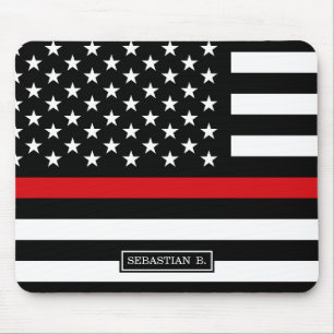 Patriottische brandweerstijl Amerikaanse vlag Muismat