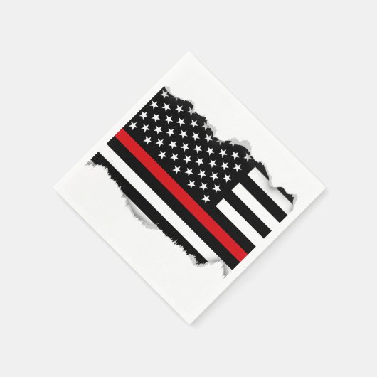 Patriottische brandweerstijl Amerikaanse vlag Servetten (Hoek)