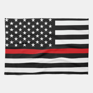 Patriottische brandweerstijl Amerikaanse vlag Theedoek