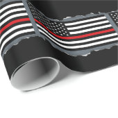 Patriottische brandweervlaggen die naar de zon kij cadeaupapier (Rol Hoek)