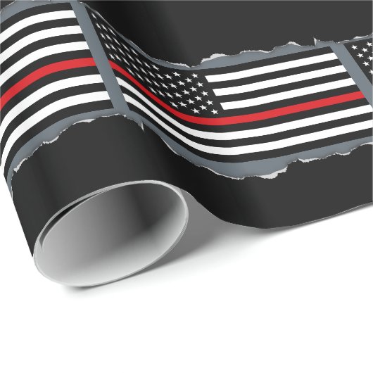 Patriottische brandweervlaggen die naar de zon kij cadeaupapier (Rol Hoek)