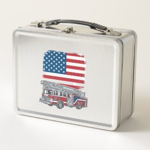 Patriottische brandweerwagen Amerikaanse vlag vint