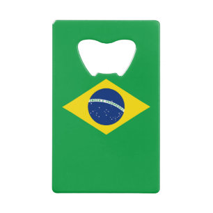 Patriottische Braziliaanse vlag Creditkaart Flessenopener