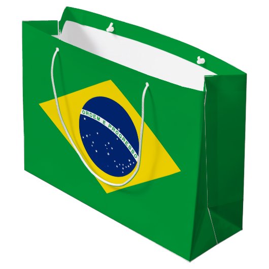Patriottische Braziliaanse vlag Groot Cadeauzakje (Achterkant Gekanteld)