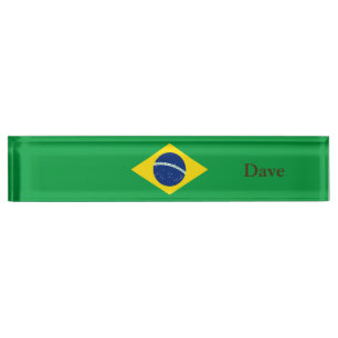 Patriottische Braziliaanse vlag Naambordje