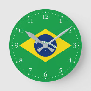 Patriottische Braziliaanse vlag Ronde Klok