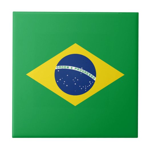 Patriottische Braziliaanse vlag Tegeltje (Voorkant)