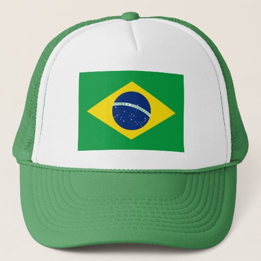 Patriottische Braziliaanse vlag Trucker Pet (Voorkant)