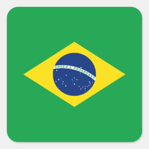 Patriottische Braziliaanse vlag Vierkante Sticker